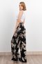 Women's Summer Black Linen High Waist Trousers 30289 - 5