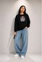 Women's Dog Mom Leopard Graphic Printed Comfortable Fit Crew Neck Black Sweatshirt - 2