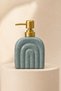 Mary Decorative Minimalist Style Ceramic Soap Dispenser – with Gold Color Pump, Arch Pattern Design, 16 X 11 X 5 Cm-400 ml