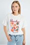 Peach Printed Crew Neck Casual T-Shirt - 5