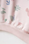 Girl's Patterned Oversize Sweatshirt and Ribbed Leggings Two-Piece Set - 7