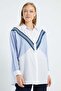 Striped Garnished Oversize Shirt - 6