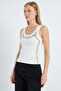Studded Thick Strap Slim Fit Blouse - 3