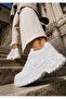 Women's Daily Use, 6 cm Elevated Sole, Lace-Up, Sports Sneakers - 2