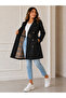 Women's Patterned Lined Belted Double-Breasted Buttoned Trench Coat
