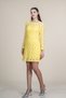 Women's Summer Yellow Tulle Lace Detailed Long Sleeve Mini Dress 50380 - 4