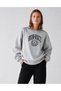 Women's Run the Race Written Printed Comfortable Fit Crew Neck Gray Sweatshirt - 3