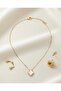 Gold Clover Pendant Pearlized Necklace Steel Necklace Stylish Elegant Necklace