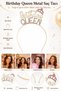 Birthday Queen Metal Hair Crown with Gold Stones Look Birthday Party and Photo Accessory - 2