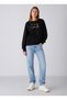 Women's Be Kind Yourseld Written Comfortable Fit Crew Neck Black Sweatshirt - 3