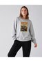 Women's Vintage Vars Triple Car Printed Comfortable Fit Crew Neck Gray Sweatshirt