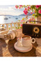 Minimal Cat Figured Ceramic Coffee Cup Set Modern Turkish Coffee Cup Set Stylish Elegant Special