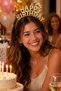 Happy Birthday Plastic Crown Gold Color Crowned Design Birthday Party Costume Entertainment Accessory