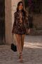 Accessory Detailed Layered Ruffle Flared Mini Dress - 5