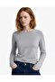 Premium viscose crew neck crop stretch knit blouse