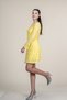 Women's Summer Yellow Tulle Lace Detailed Long Sleeve Mini Dress 50380 - 3
