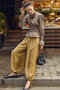 Drawstring Wide Leg Trousers Khaki - 5