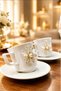 Set of 2 Porcelain Cups with Gold Floral Motifs - 2