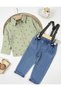 Lycra Jeans with Suspender Belt, Muslin Fabric Anchor Printed Shirt, 3-Piece Baby Boy and Child Set - 4