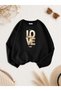 Women's Love God Written Special Design Comfortable Fit Crew Neck Black Sweatshirt