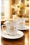Set of 2 Porcelain Cups with Gold Floral Motifs