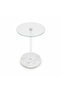 Clear Glass +White Marble Side Table 35X35 cm