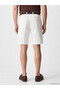 Southblue Ecru Loose Fit Belted Men's Pleated Shorts - 5