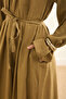 Drawstring Linen Dress Khaki - 3