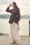 Asymmetrical Double-Breasted Tencel Shirt Brown - 6