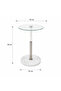 35X35 cm Silver Artificial Marble Side Table - 3
