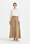 Elastic Waist Flared Modal Skirt - Camel