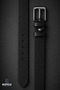 Men's Genuine Calfskin Leather Oversized Black Classic Buckle 4 cm Belt - 5