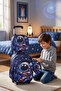 Astronaut Kids 3 Pcs Set (Trolly School Bag, Lunch Bag, Pencil Pouch) Rolling Backpack with Wheels, Convertible, Large Capacity, Side Pockets - 7