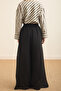 Elastic Waist Wide Leg Trousers Black - 5