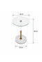 35X35 cm Artificial Marble Gold Side Table - 3
