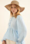 Beli Gathered Muslin Blouse Blue - 5