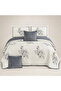 Nefren Premium Quality Velvet Compressed Bedding Set - 6 Pieces Quilted Rose Pattern with Elastic Sheet - 2