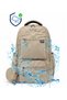 Dp Casual a Quality Cream 6 External Zipper Compartments Water Repellent School Sports Travel Daily Light Fabric Backpack 7-7 - 3