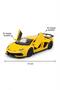 Hobbiez Licensed Lamborghini Aventador Doors Can Be Opened Model Diecast 1.36 Scale Metal Model Vehicle - 2