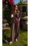 Women's Lyocell Shirt Palazzo Pants Two-Piece Set - 2