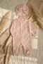 Dotted Floral Detailed Boneli Baby Girl Jumpsuit. Footed 100% Cotton 0-3 Months - 2