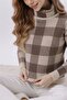 Women's Knitwear Sweater Turtleneck Plaid Pattern Oversized Thick Knit Winter Stylish Sweater - 4