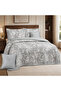 Nefren Premium Quality Velvet Compressed Bedding Set - 6 Pieces Quilted Rose Pattern with Elastic Sheet - 6