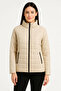 Bomber Jacket – Water-Repellent Fabric, Quilted Lined, Zippered, Winter - Beige - 3