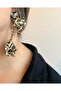 Leopard Dangle Flower Earrings