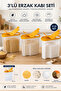 🟠   Set of 3 Transparent Food Containers 17X10 H: 17 cm |   Food Container, Storage Container, Kitchen Organizer