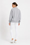 Women's Gray Anything Printed Shawl Collar Half-Zip Sweatshirt - 6