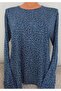 Er Clothing Combed Cotton Blouse Long-Sleeve O-Neck Blue Floral - 4