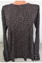Er Clothing Summer Combed Cotton Blouse Long-Sleeve O-Neck Black Floral - 4