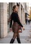 Women's Coffee Bohemian Patterned Soft Textured Scarf-Shawl Sal1321 - 3